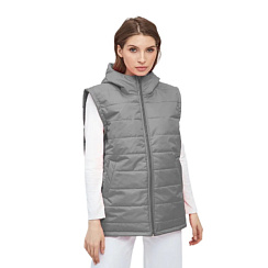 Жилет с капюшоном серый