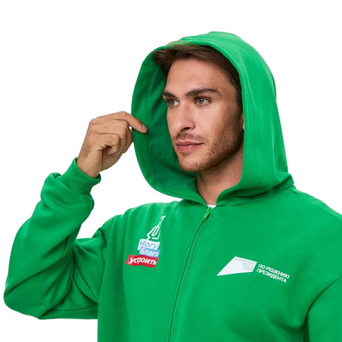 Толстовка на молнии зеленая