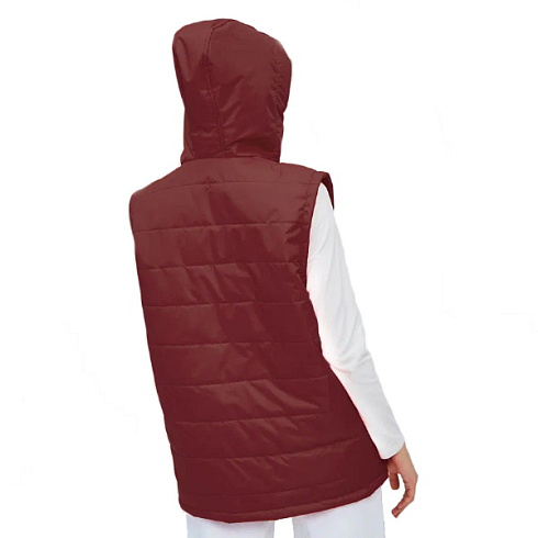 Жилет с капюшоном бордовый