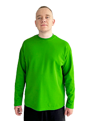 Лонгслив зеленый футер 2х нитка