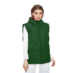 Жилет с капюшоном темно зеленый