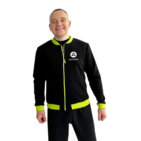 Бомбер на молнии с комбинированной резинкой