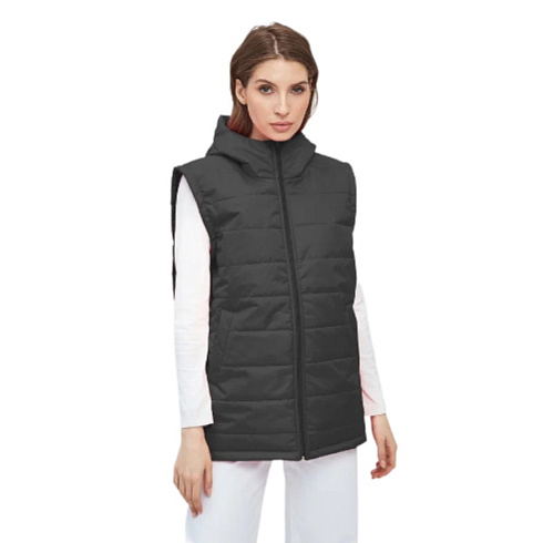 Жилет с капюшоном черный