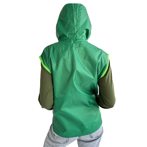 Жилетка промо с капюшоном карман кенгуру зеленая