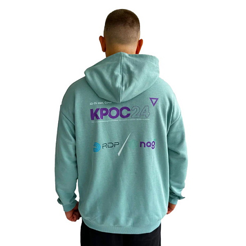 Толстовка оверсайз поразмерный бирюза