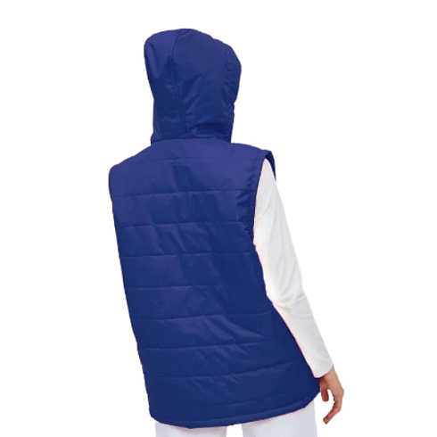 Жилет с капюшоном синий