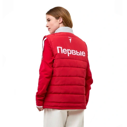 Жилетка на синтепоне со стежкой красная