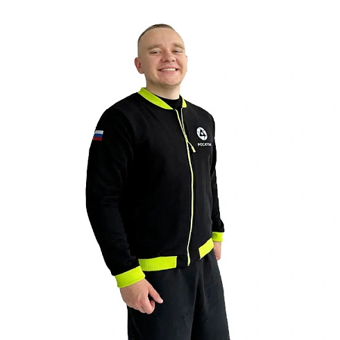 Бомбер на молнии с комбинированной резинкой