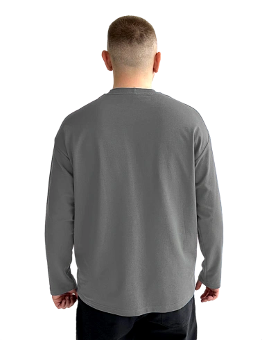 Лонгслив серый футер 2х нитка