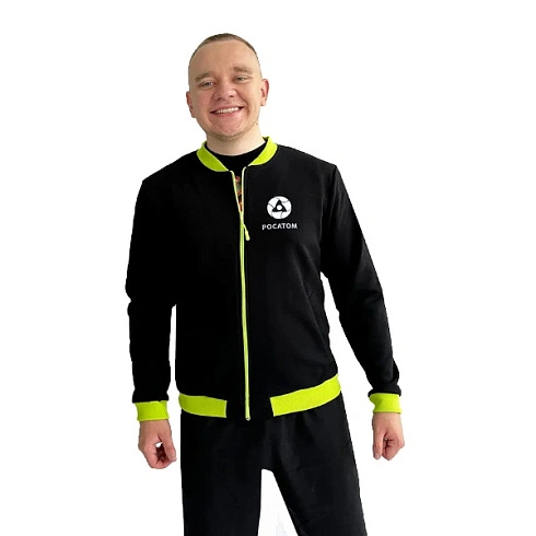 Бомбер на молнии с комбинированной резинкой