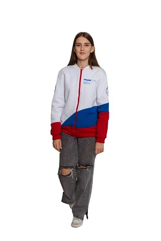 Бомбер на молнии триколор