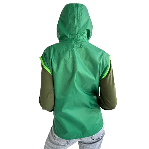 Жилетка промо с капюшоном карман кенгуру зеленая