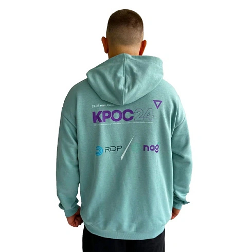 Толстовка оверсайз поразмерный бирюза