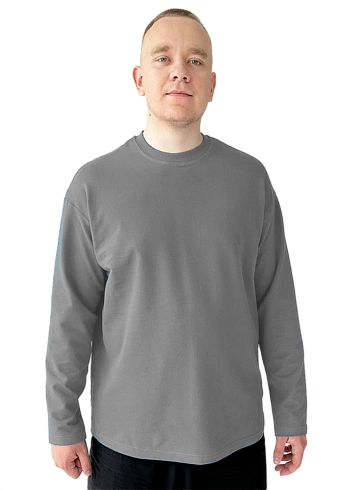 Лонгслив серый футер 2х нитка